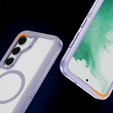 Tok kerettel Samsung Galaxy S23 FE készülékhez, MagSafe-hoz, átlátszó / lila