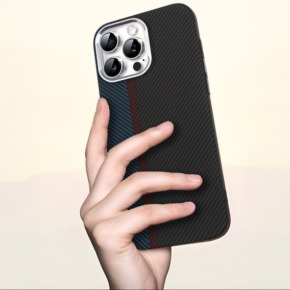 Tok iPhone 13 Pro Max, Carbon Fiber MagSafe, fekete / kék