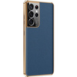 Telefontok a Samsung Galaxy S23 Ultra, Cowhide Leather, sötétkék