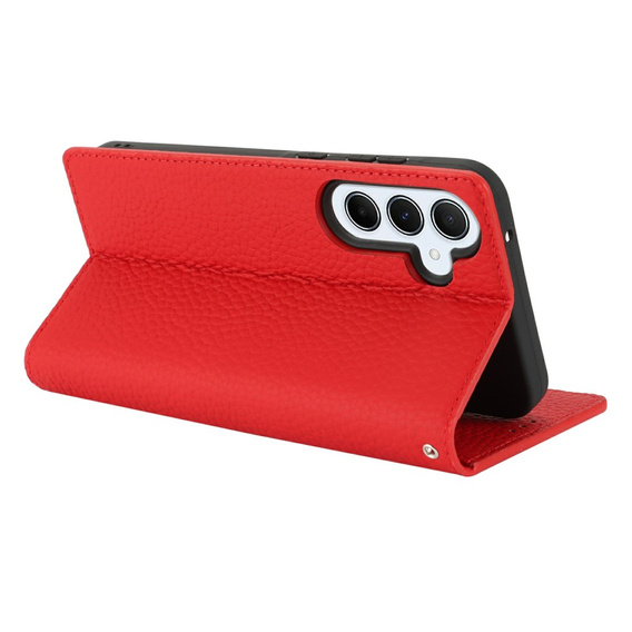 Pattintható tok a Samsung Galaxy S25+ Plus, Litchi Skin Grain, piros