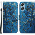 Pattintható tok a Oppo A17, Wallet flowers, kék