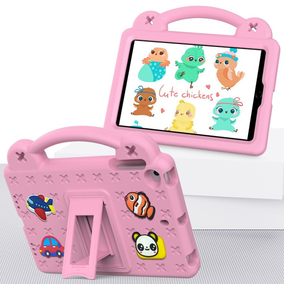 Gyermek tok iPad mini 7.9" 2019/2015/2014/2013/2012 (5/4/3/2/1 gen.), Cute Patterns, állvánnyal, rózsaszín