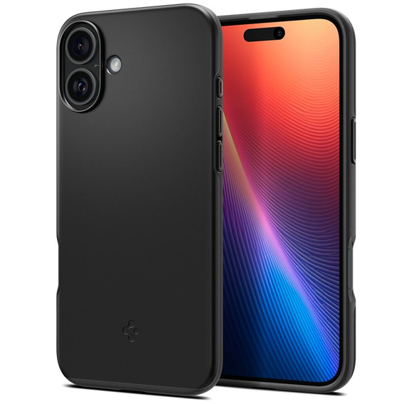 Spigen tok iPhone 16 Plus készülékhez, Thin Fit Mag, szürke + 9H edzett üveg