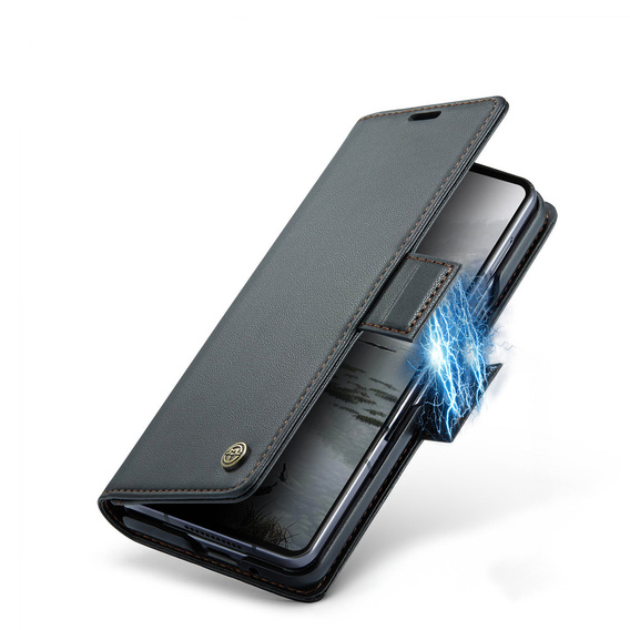 CASEME Litchi pénztárca flip tok Samsung Galaxy Z Fold7 5G számára
