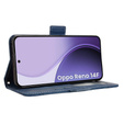 Flap tok Oppo Reno 14F, kártya slot, pénztárca, tengerészkék