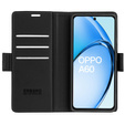 Tok Oppo A60, ERBORD Glossy Litchi, pénztárca patenttal, fekete