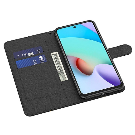 Pattintható tok a Xiaomi Redmi 13C / Poco C65, Wallet, Lace Flower fehér