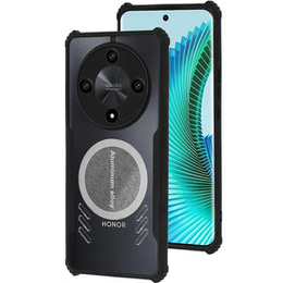 Tok Honor Magic 6 Lite 5G, mágneses lemezzel, átlátszó / fekete