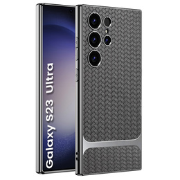 Telefontok a Samsung Galaxy S23 Ultra, GKK Woven Leather, szürke