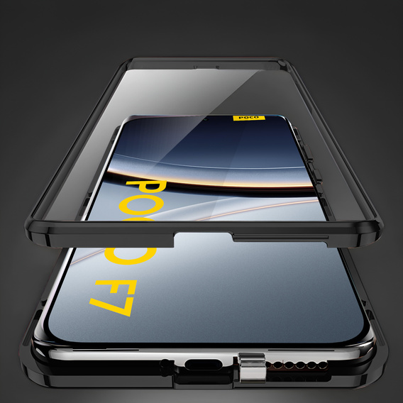 Mágneses Dual Glass tok a Xiaomi Poco F7 5G számára