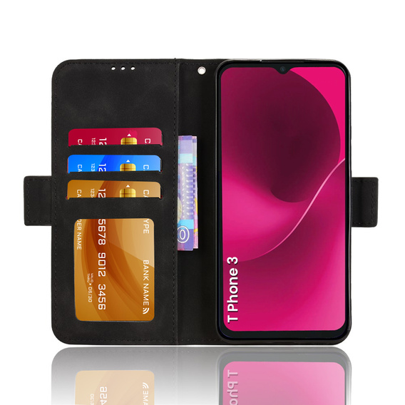 Pattintható tok a T Phone 3 5G, Card Slot, fekete