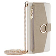 Flip tok Samsung Galaxy M15 5G, Wallet Zipper Pocket, tükörrel, fehér