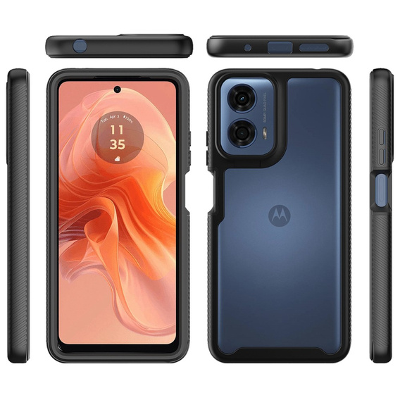 Tok Motorola Moto E14 / G24 / G04 készülékhez, Shockproof, fóliával, fekete
