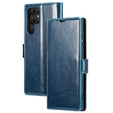 Pattintható tok a Samsung Galaxy S23 Ultra, ERBORD Waxy Wallet, kék