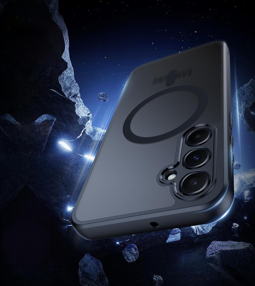 Tok Samsung Galaxy A56-hoz, MagSafe, ERBORD Matt Case, fekete + képernyőüveg