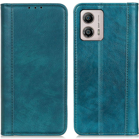 Pattintható tok Motorola Moto G53 / G23 / G13, Split Leather, zöld