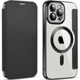 Pattintható tok a iPhone 12 Pro Max, RFID Wallet MagSafe CamShield, fekete