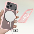 Matt tok iPhone 17 Pro készülékhez, MagSafe-hoz, áttetsző rózsaszínű