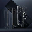 Tok Samsung Galaxy S25 Ultra-hoz, Shockproof, üveggel, MagSafe-hoz, fekete