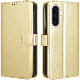 Pattintható tok a Samsung Galaxy A36, Crazy Horse Wallet, arany