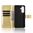 Pattintható tok a Samsung Galaxy A56, Crazy Horse Wallet, arany
