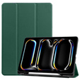 Tok Apple iPad Pro 13" 7 gen. 2024 (A2925, Smartcase tolltartóval, sötétzöld