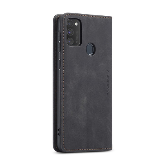 CASEME tok Samsung Galaxy M21, Leather Wallet Case, fekete