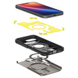 Spigen tok iPhone 16E készülékhez, Tough Armor Mag Mag MagSafe, szürke + 9H edzett üveg