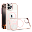 Tok iPhone 16 Pro Max-hoz, MagSafe, ERBORD Matt Case, átlátszó / rózsaszín + képernyőüveg
