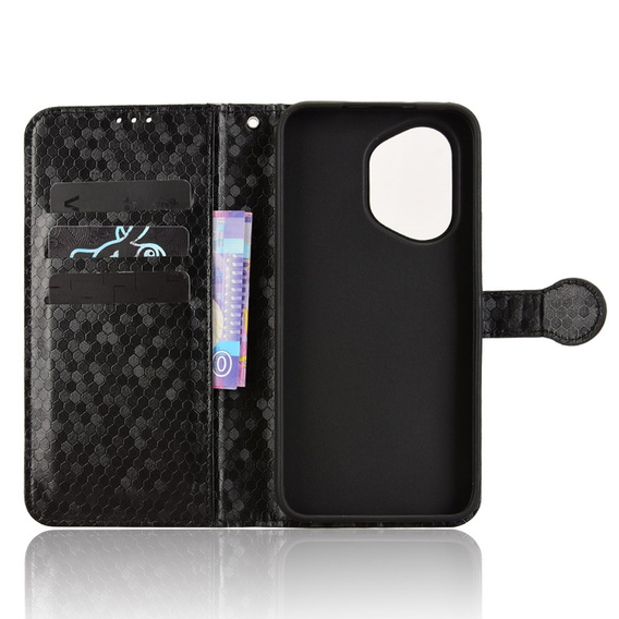 Flap tok Honor 400 5G, Wallet Rhombus, fekete