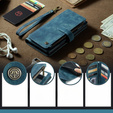 CASEME tok Samsung Galaxy A56 5G, Leather Wallet Cash and Card Slots, pánttal, kék