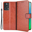 Pattintható tok a Xiaomi 13 Lite, Crazy Horse Wallet, barna