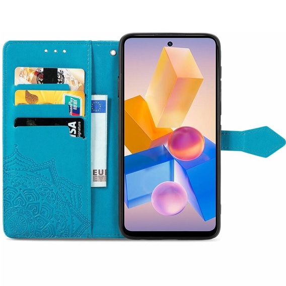 Pattintható tok a Infinix Hot 40i, Mandala, kék