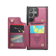 CASEME flip tok Samsung Galaxy S25 Ultra, Litchi Wallet, piros