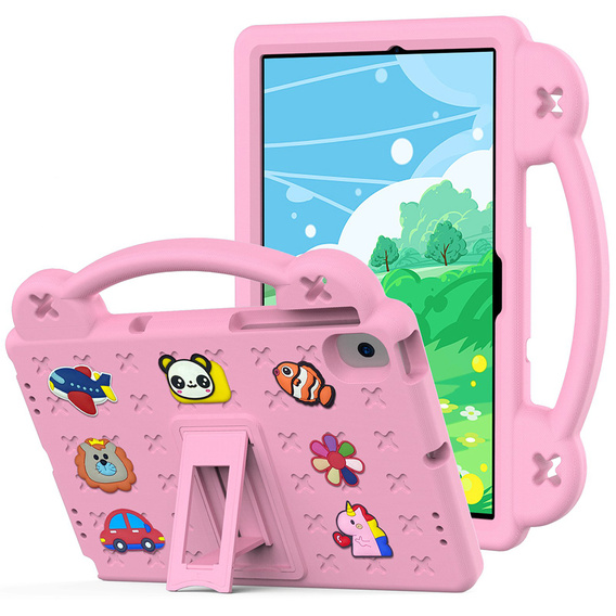 Gyermek tok Samsung Tab A8 10.5 X200 / X205, Cute Patterns, állvánnyal, rózsaszín