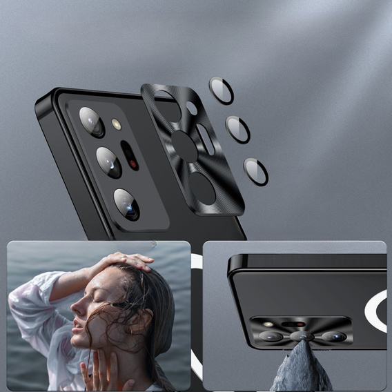 Kameravédő tok Samsung Galaxy Note 20 Ultra, CamShield MagSafe, átlátszó / fekete