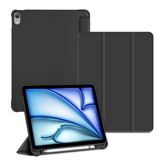Tok iPad Air 13" 2025/2024 (7/6 gen.), Smartcase tolltartóval, fekete