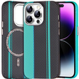 Tok iPhone 14 Pro, Carbon Fiber MagSafe, fekete / kék