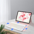Kivilágított bluetooth billentyűzettel ellátott tok iPad 10.9 2022 (10 gen.), rózsaszín