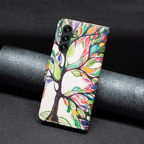 Pattintható tok a Samsung Galaxy A05s, Wallet, Tree of life, fehér