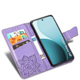 Pattintható tok Oppo Reno 14F, pénztárca, Butterfly, lila