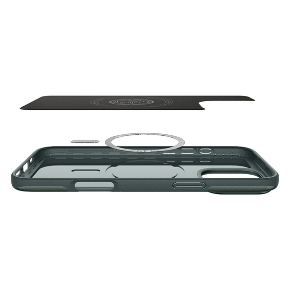 Spigen tok iPhone 16 Pro készülékhez, Thin Fit Mag, zöld + 9H edzett üveg