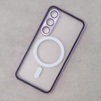 Magnetic Dual Glass MagSafe tok Samsung Galaxy S23, lila