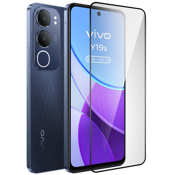 3D edzett üveg Vivo Y19s készülékhez, fekete keret