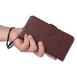 Pattintható tok a Realme C67, Leather Wallet, barna