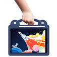 Gyermek tok iPad 10.2" 2021/2020/2019 (9/8/7 gen.) / Air 10.5" 2019 (3 gen.), Cute Patterns, állvánnyal, sötétkék