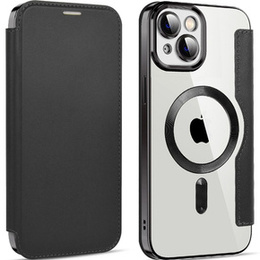 Pattintható tok a iPhone 14, RFID Wallet MagSafe CamShield, fekete