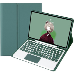 Tok + billentyűzet Samsung Galaxy Tab S6 Lite 2020 P610/P615 / S6 Lite 2022 10.4, Touchpad Pen Slot, sötétzöld