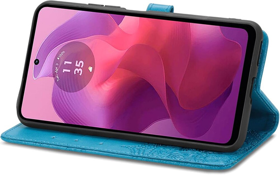 Pattintható tok a Motorola Moto E14, Mandala, kék