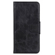 Pattintható tok a Sony Xperia 10 III, Split Leather Wallet, fekete